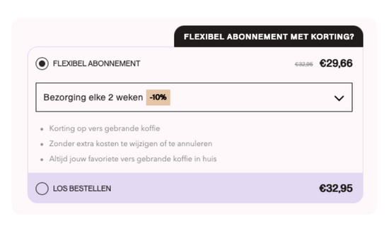 Stap 2: Selecteer een type abonnement